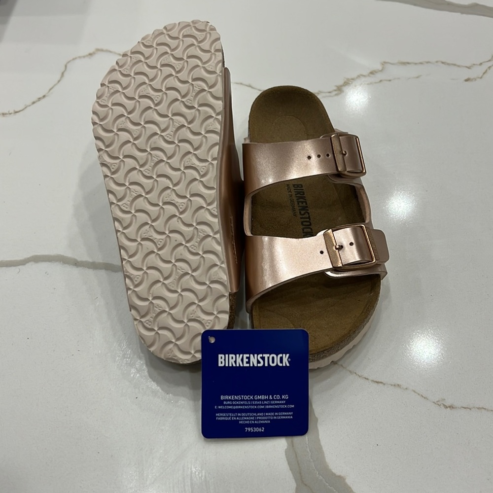 Girls Birkenstock Rose Gold Sandal